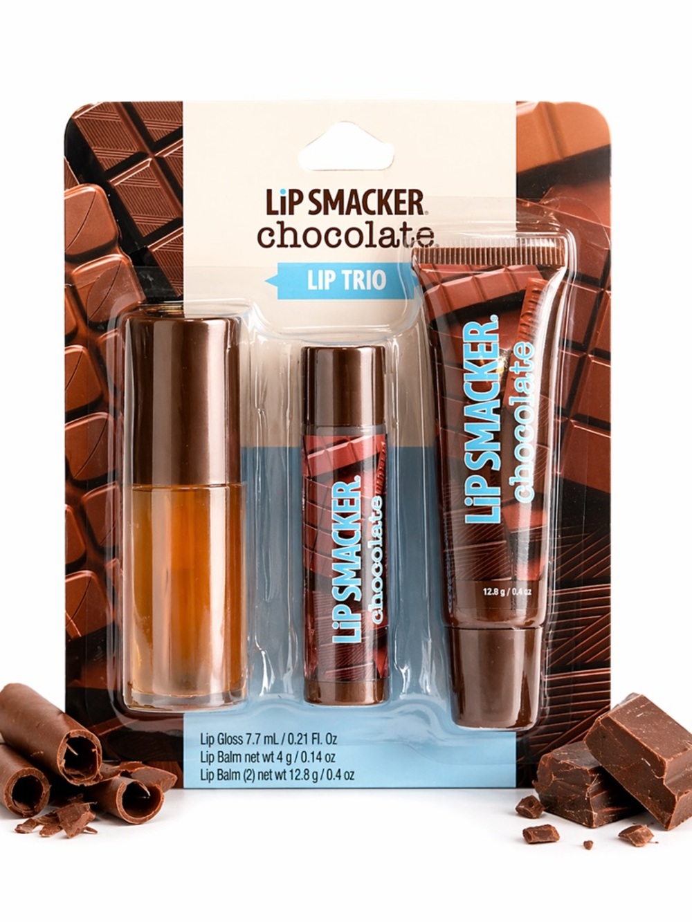 Lip Smacker Chocolate Lip Trio - Brown Hydrating Balm & Gloss